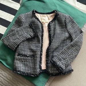 Rebecca Taylor mixed media tweed jacket with pockets